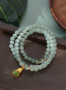 三圈古风中式女孩手链玉手链水晶