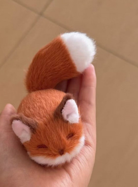 毛茸茸狐狸发夹鸭嘴夹创意可爱森林系卡通小狐狸边夹少女心刘海夹