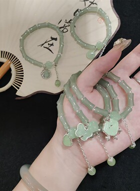 少女手链新中式风风竹节福禄手链女孩琉璃手链 学生手串琉璃复古