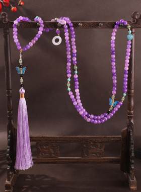 工厂发新中式紫色璎珞短背云项圈百搭古风汉服马面裙项链配饰项链