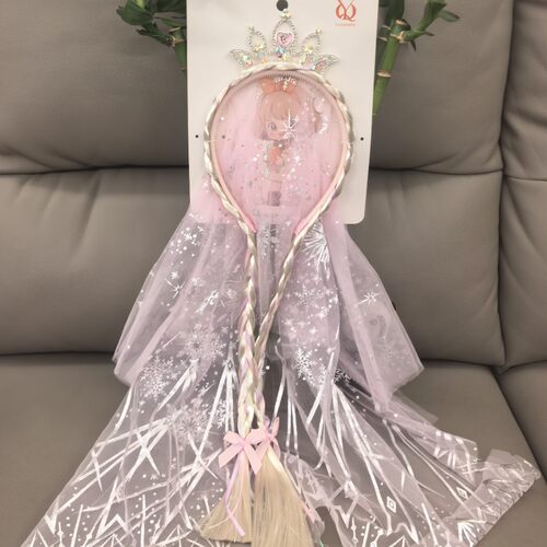 儿童假发辫子头纱发箍皇冠冰雪奇缘辫子公主造型发卡女童艾莎发饰