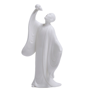 中国白瓷一醉方休家居书房玄关创意摆件新中式室内摆设人物装饰品