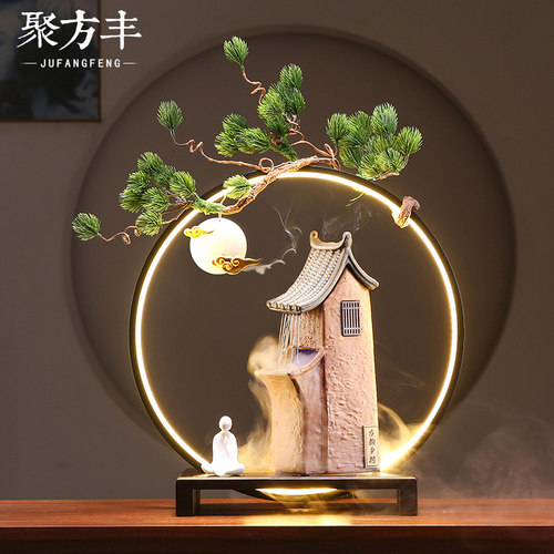流水摆件禅意风生财雾化加湿器