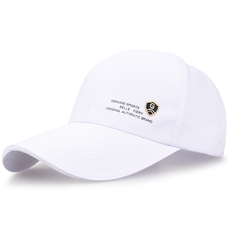 白色鸭舌帽男士帽子时尚户外休闲百搭显脸小硬顶棒球帽女