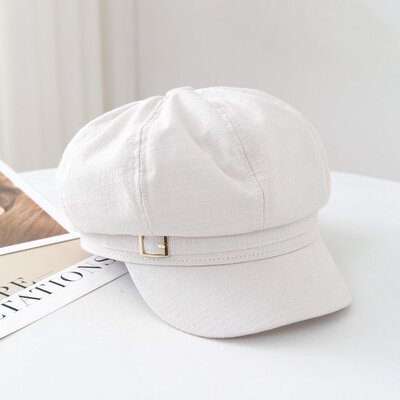 韩系复古八角帽女春夏薄款百搭气质报童帽甜酷风出游拍照鸭舌帽子