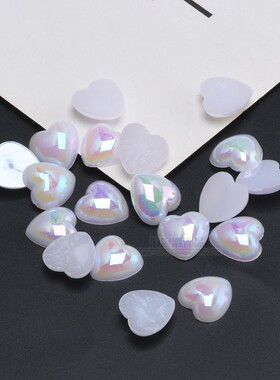 ABS亚克力爱心贴片AB炫彩珠