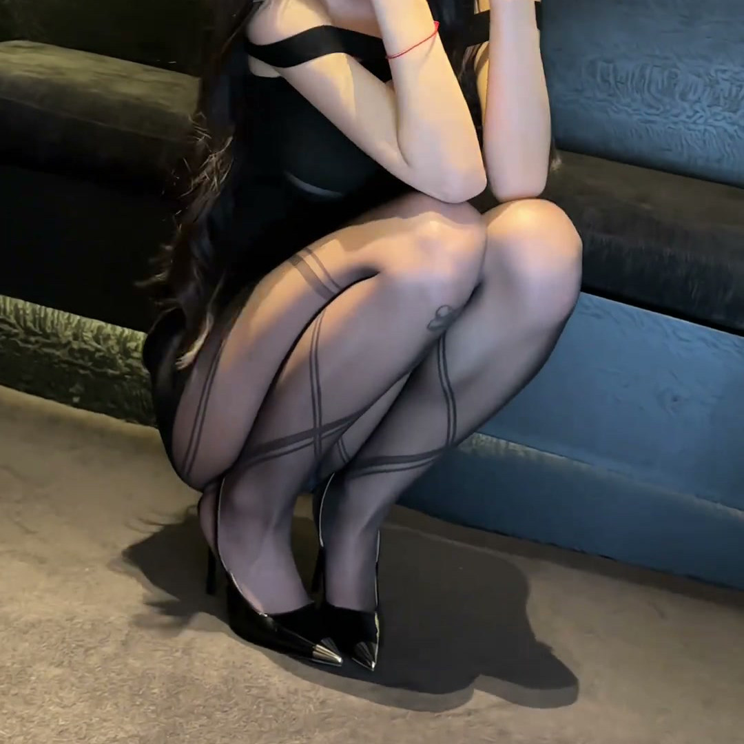 菱格纹油亮丝袜女黑色无缝连裤袜性感高弹打底袜