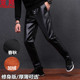 冬季 防水pu摩托车加绒加厚潮流保暖 紧身机车弹力小脚修身 男士 皮裤