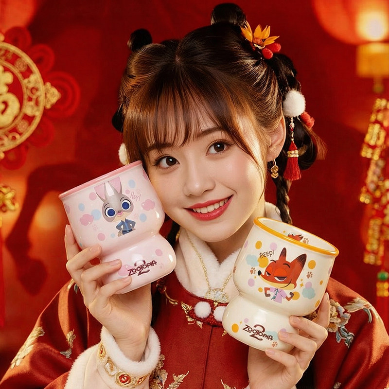 迪士尼疯狂动物城手握杯可爱陶瓷水杯饮料茶杯礼盒套装年会礼品,餐饮具,马克杯,淘宝优惠券,粉丝福利购,淘宝优惠卷