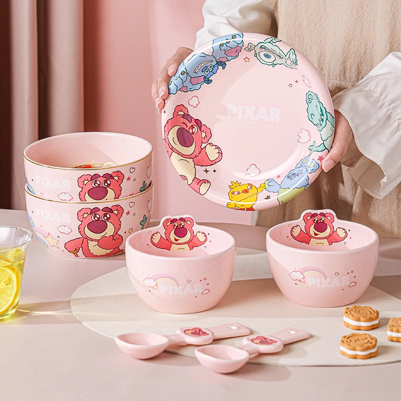 言则迪士尼草莓熊陶瓷餐具套装