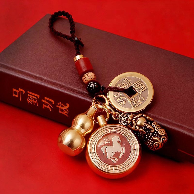 真黄铜貔貅五帝钱十二生肖钥匙挂件转钱手工高档招朱砂转转钥匙扣,节庆用品/礼品,钥匙扣,淘宝优惠券,粉丝福利购,淘宝优惠卷
