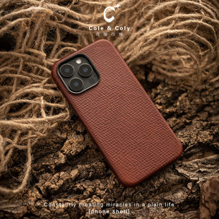 美国Horween 霍尔文进口沉船皮适用于iPhone16/15promax 苹果复古手机壳 头层牛皮防滑耐磨高端保护套