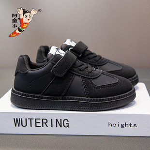 阿童木儿童女童鞋子春秋季2025新款皮面运动板鞋女孩软底舒适男