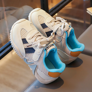 儿童网面鞋子2026春季新款男童跑步鞋爆款拼色男孩休闲鞋中大童潮