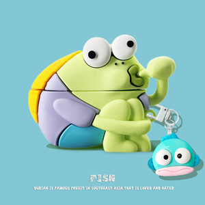 OPPOencofree4保护套oppo enco air4pro保护壳free3蓝牙耳机套clip盒air4i硅胶软壳卡通聪明鱼air2pro壳Air2