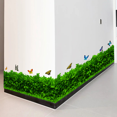 仿真绿草墙面贴画客厅玄关走廊卧室踢脚线墙贴纸自粘玻璃装饰防水