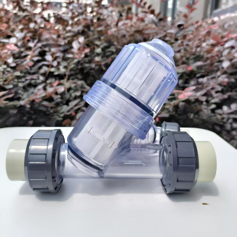 管道式塑料Y型过滤器 PPR热熔Y过滤器液体30目60目80目滤网水处理