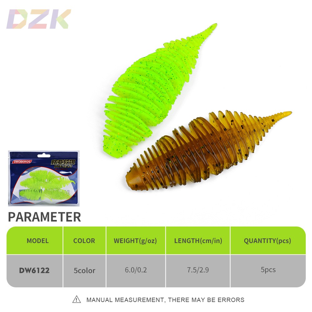 螺纹小针尾软饵 浮水轻舞虫根钓蠕虫 翘嘴鳜鱼仿生路亚假饵5个/b6