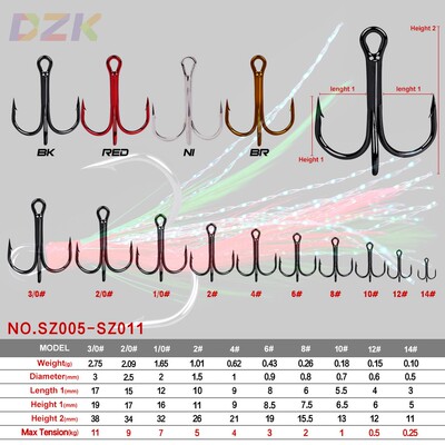 PRO BEROS品牌渔具野钓三本钩带羽毛挂件有倒刺三锚鱼钩 垂钓高b2