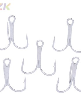 35647PS三本钩垂钓有倒刺锚钩路亚渔具钓具白色三锚钩100个/包b4