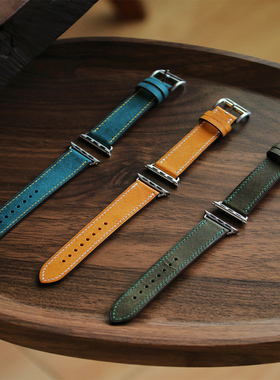 HIBBERS手工定制意大利Pueblo皮适用于Apple Watch苹果手表真皮表