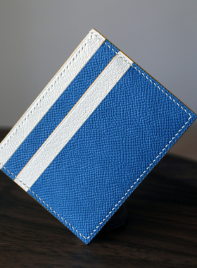 HIBBERS原创设计手工缝制EPSOM牛皮配Sully法羊薄款便携小巧卡包