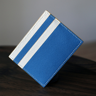 HIBBERS原创设计手工缝制EPSOM牛皮配Sully法羊薄款便携小巧卡包