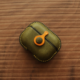 Airpods Pro手工真皮保护套 pods2 hibbers制适用于苹果耳机Air