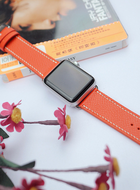 HIBBERS大象灰色手工制作适用于苹果手表Apple Watch头层真皮表带