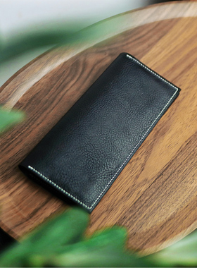 HIBBERS手工制作意大利MBOX头层牛皮长款钱包定制刻字男士钱包