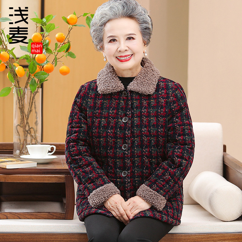 中老年女装妈妈冬装加厚棉服老人太太纯棉袄奶奶冬季棉衣外套新款