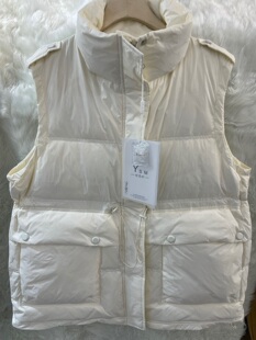 百搭抽绳收腰外套8808 90白鸭绒羽绒服立领马夹女时尚 依思妙 冬款