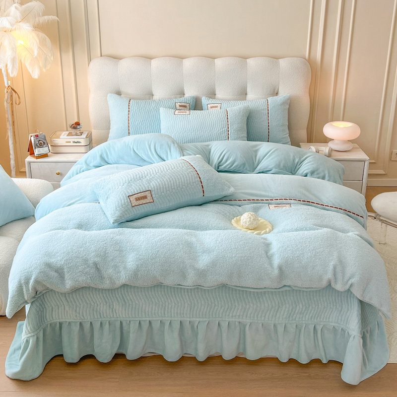2024新款高克重牛奶绒绵羊绒夹棉床盖款四件套加厚保暖珊瑚绒被套,床上用品,床品套件/四件套/多件套,淘宝优惠券,粉丝福利购,淘宝优惠卷