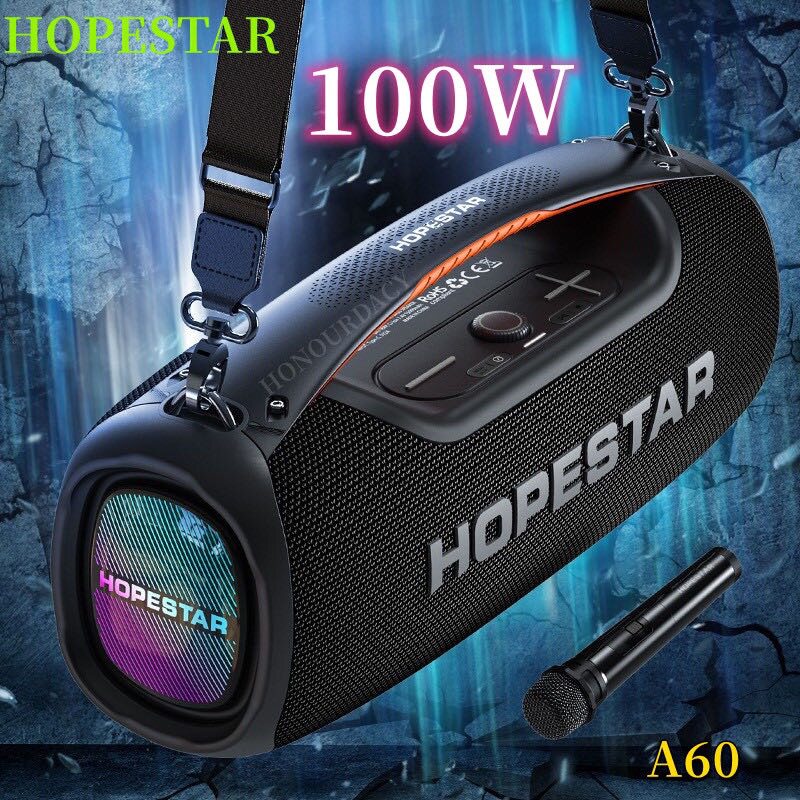 HOPESTAR-A60无线蓝牙音箱大功率100W大音量户外手提防水背带便图片
