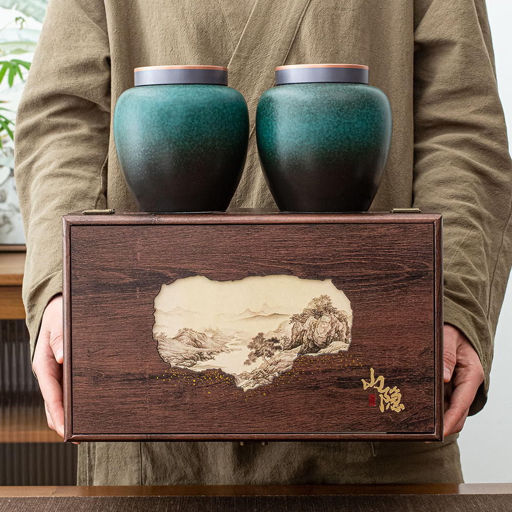 高档陶瓷茶叶罐礼盒装空盒半斤装绿茶红茶龙井茶白茶包装盒空礼盒