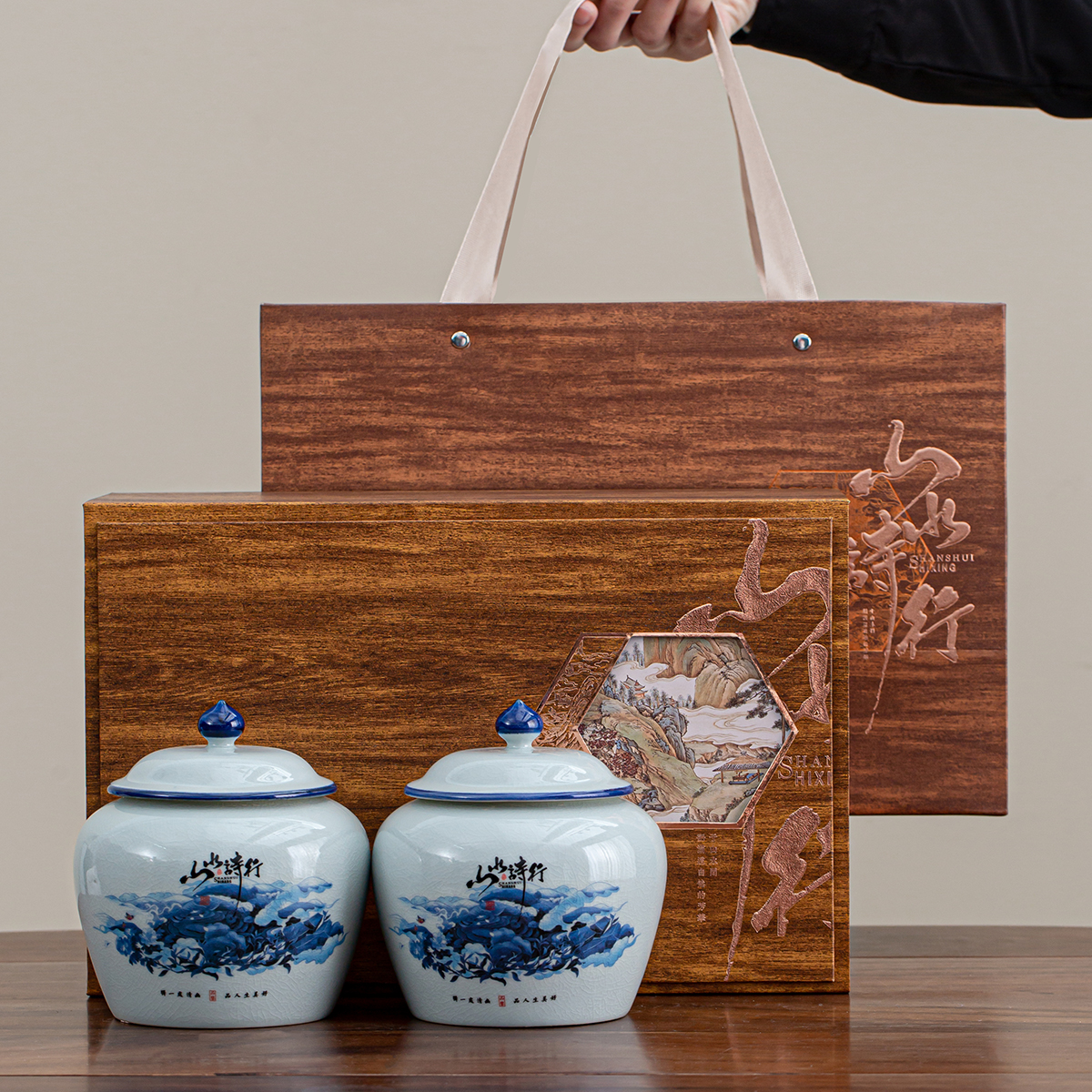 中式复古茶叶包装礼盒装高档空盒子半斤装通用红茶绿茶礼品盒批发