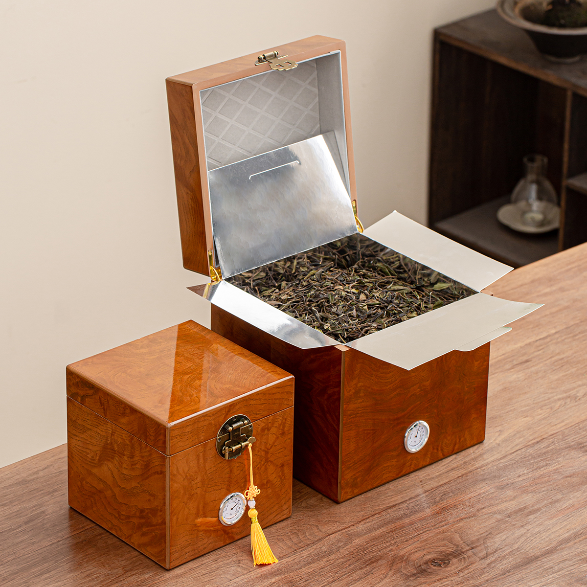 高档木盒茶叶包装盒散茶收纳盒
