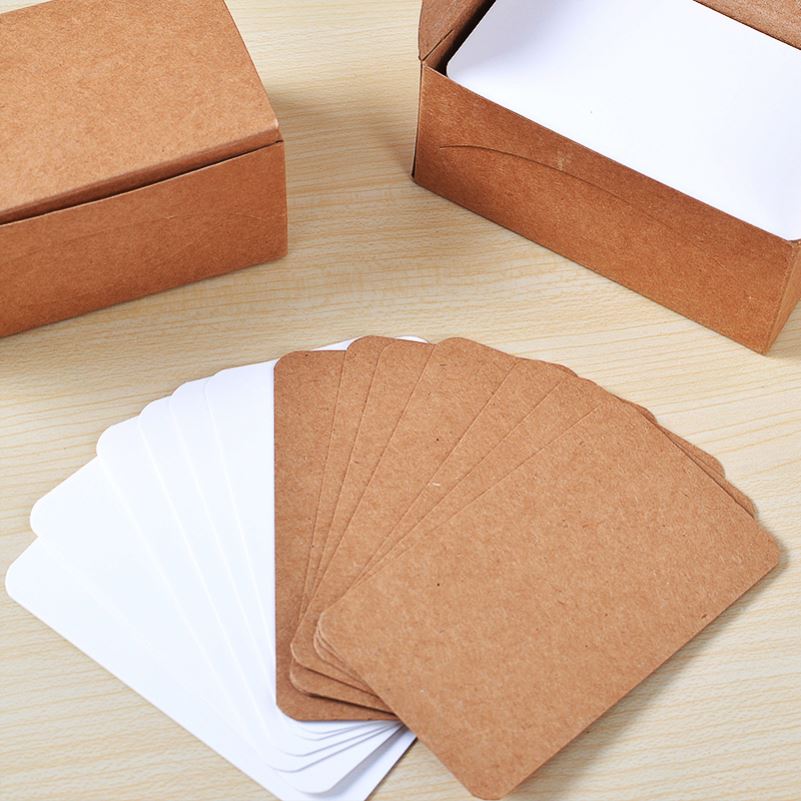 100pcs Blank Kraft paper Business Cards Word Card Message