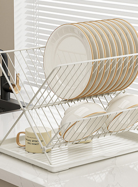 厨房碗碟收纳架台面沥水碗盘架可折叠置物架碗架盘子碗筷沥水架子