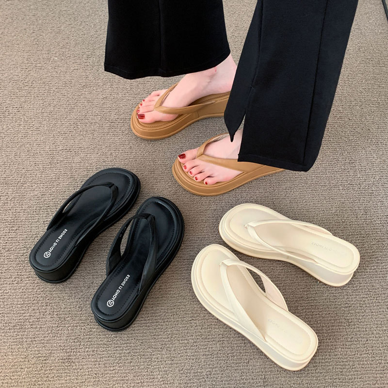 松糕厚底人字拖女夏款