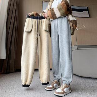 小个子束脚运动裤 羊羔绒卫裤 加绒加厚东北棉裤 2025新款 子女秋冬季