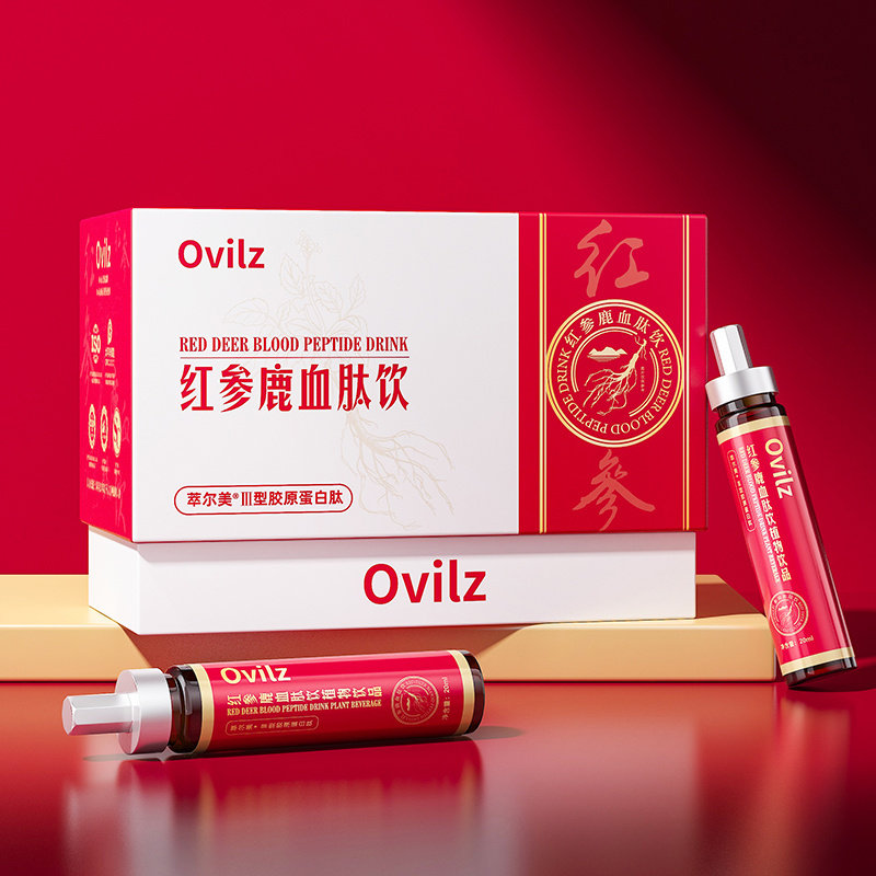 倩美人Ovilz红参鹿血肽饮品男女补充营养胶原蛋白肽口服液正品店