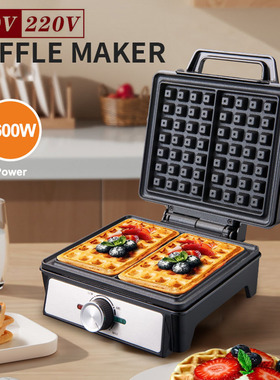跨境大号单板两片华夫饼机吐司机烤面包机蛋糕早餐机Waffle