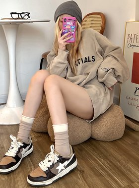 卷边袜子女纯色拼接假两双撞色长袜中筒堆堆袜ins潮学院配小皮鞋