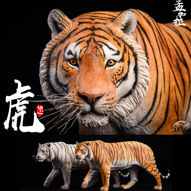 【jxk】官方正品 1/6孟加拉虎模型 动物工艺品摆件老虎 树脂手办