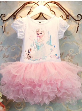 New Frozen Girls Princess Elsa Cosplay Costume Tutu Dress