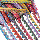 蒙古苗族三角刺绣花边条少数民族服装 长条背胶辅料带可熨烫花布贴