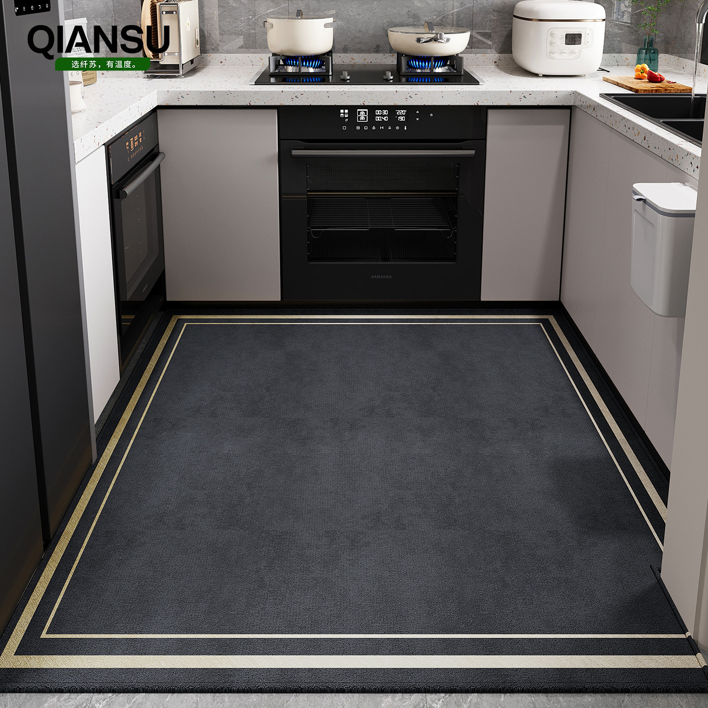 防油厨房地垫防滑可擦免洗防水地毯脚垫专用垫子新款耐脏吸水定制,居家布艺,厨房地垫,淘宝优惠券,粉丝福利购,淘宝优惠卷