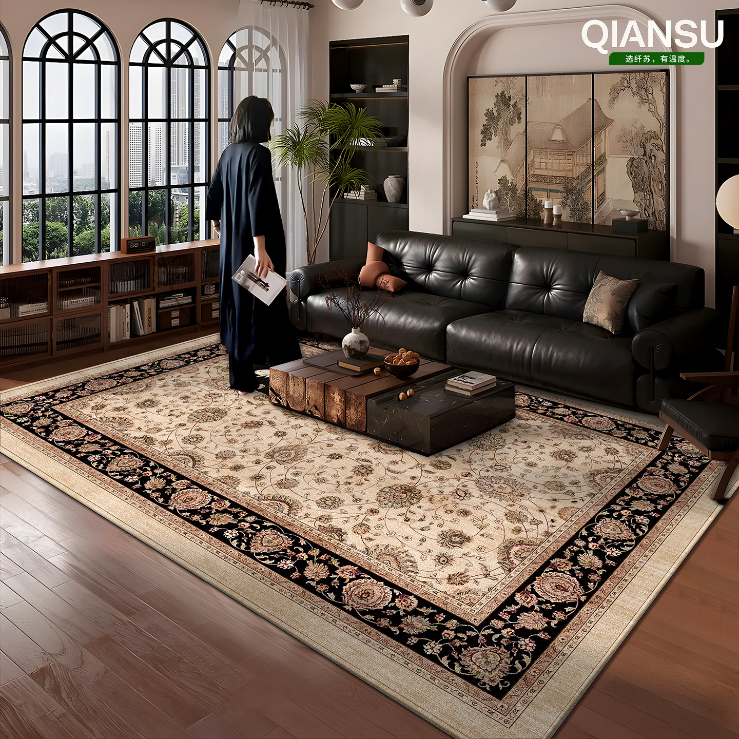 新款客厅地毯覆古高级沙发地垫免洗法式垫子加厚防水可擦家用茶几