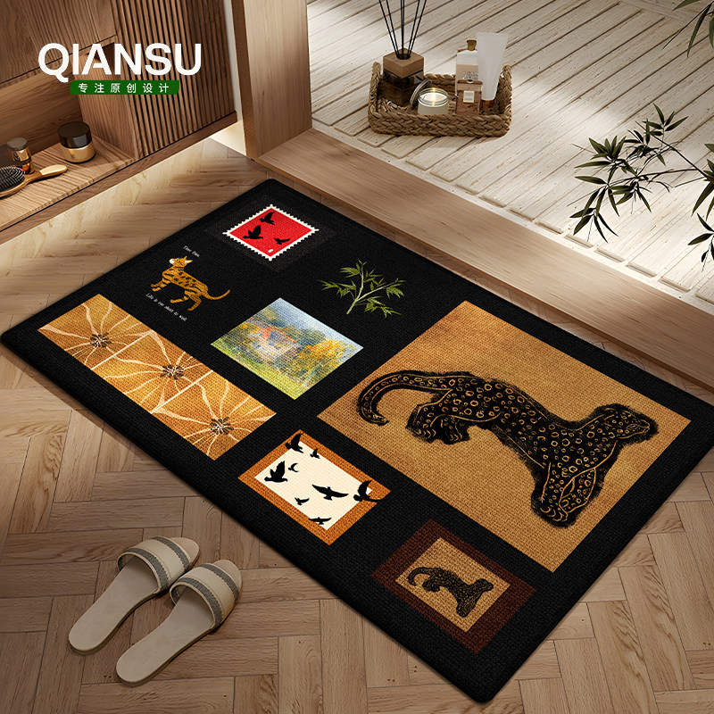 复古浴室吸水地垫卫生间脚垫防滑门口垫子厕所门垫洗手间地毯加厚,居家布艺,家用脚垫,淘宝优惠券,粉丝福利购,淘宝优惠卷